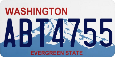 WA license plate ABT4755