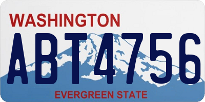 WA license plate ABT4756
