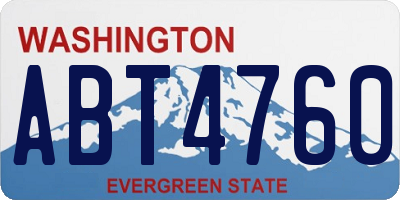 WA license plate ABT4760