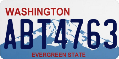 WA license plate ABT4763