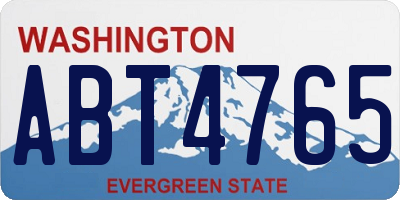 WA license plate ABT4765