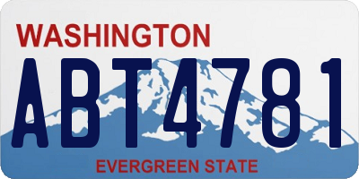 WA license plate ABT4781