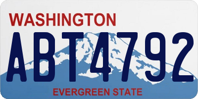 WA license plate ABT4792