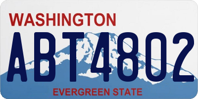 WA license plate ABT4802