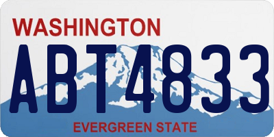 WA license plate ABT4833
