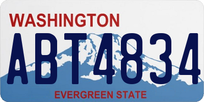 WA license plate ABT4834