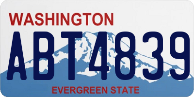 WA license plate ABT4839