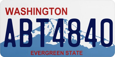 WA license plate ABT4840