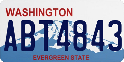 WA license plate ABT4843