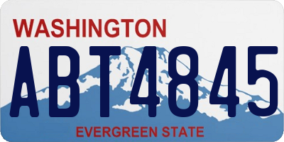 WA license plate ABT4845