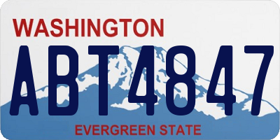 WA license plate ABT4847