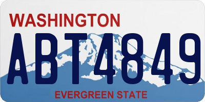 WA license plate ABT4849