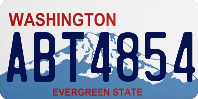 WA license plate ABT4854