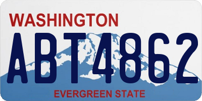 WA license plate ABT4862