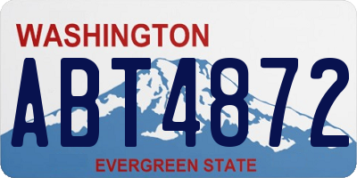 WA license plate ABT4872