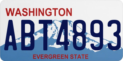 WA license plate ABT4893