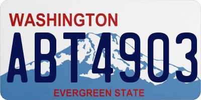 WA license plate ABT4903