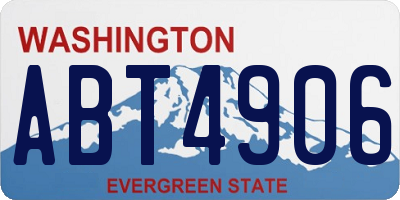 WA license plate ABT4906