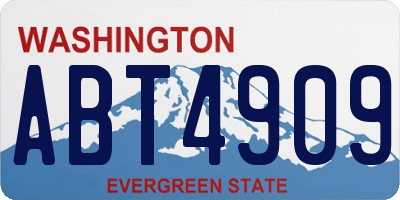 WA license plate ABT4909