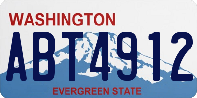 WA license plate ABT4912