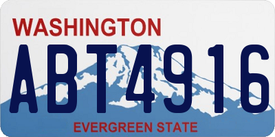WA license plate ABT4916