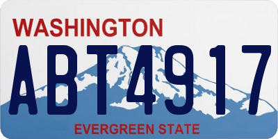 WA license plate ABT4917