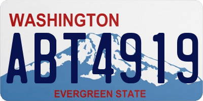 WA license plate ABT4919