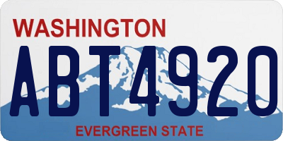 WA license plate ABT4920