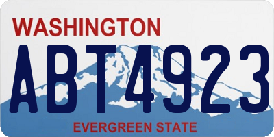 WA license plate ABT4923