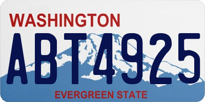 WA license plate ABT4925