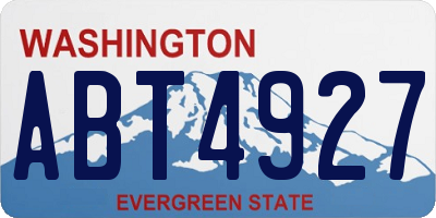 WA license plate ABT4927