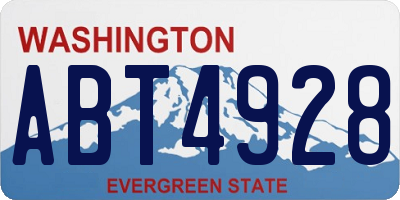 WA license plate ABT4928