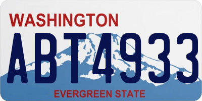 WA license plate ABT4933