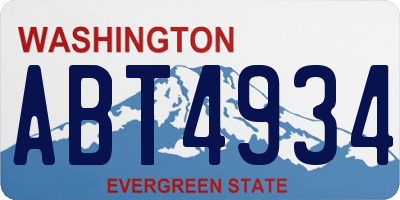 WA license plate ABT4934