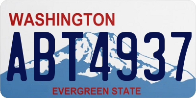 WA license plate ABT4937