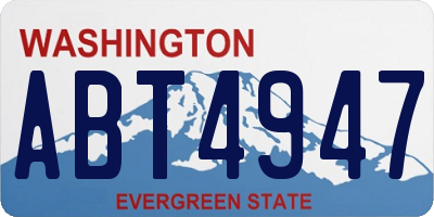 WA license plate ABT4947