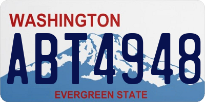 WA license plate ABT4948