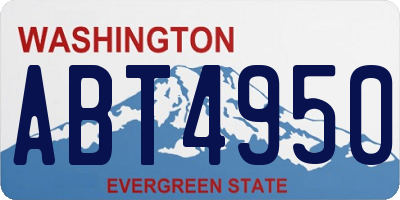 WA license plate ABT4950