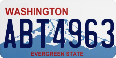 WA license plate ABT4963