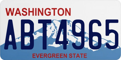 WA license plate ABT4965