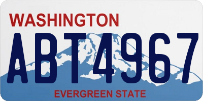 WA license plate ABT4967
