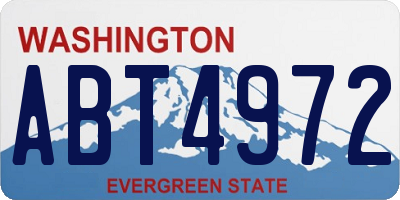 WA license plate ABT4972