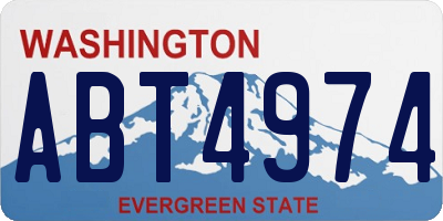WA license plate ABT4974
