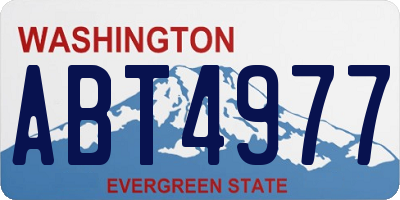 WA license plate ABT4977