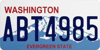 WA license plate ABT4985