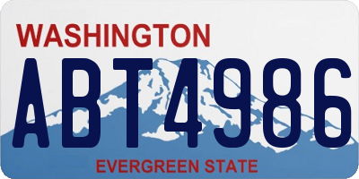 WA license plate ABT4986