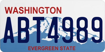 WA license plate ABT4989