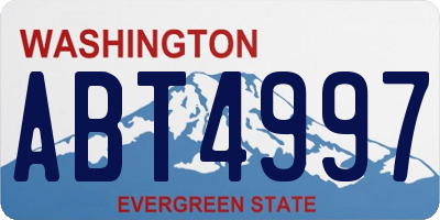 WA license plate ABT4997