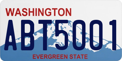 WA license plate ABT5001