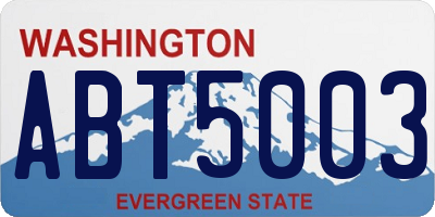 WA license plate ABT5003